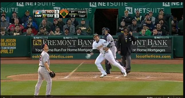 xxx Freiman hits his first MLB home run, a 3-run shot off xxx Bedard of the Houston Astros (photo courtesy of mlb.com)