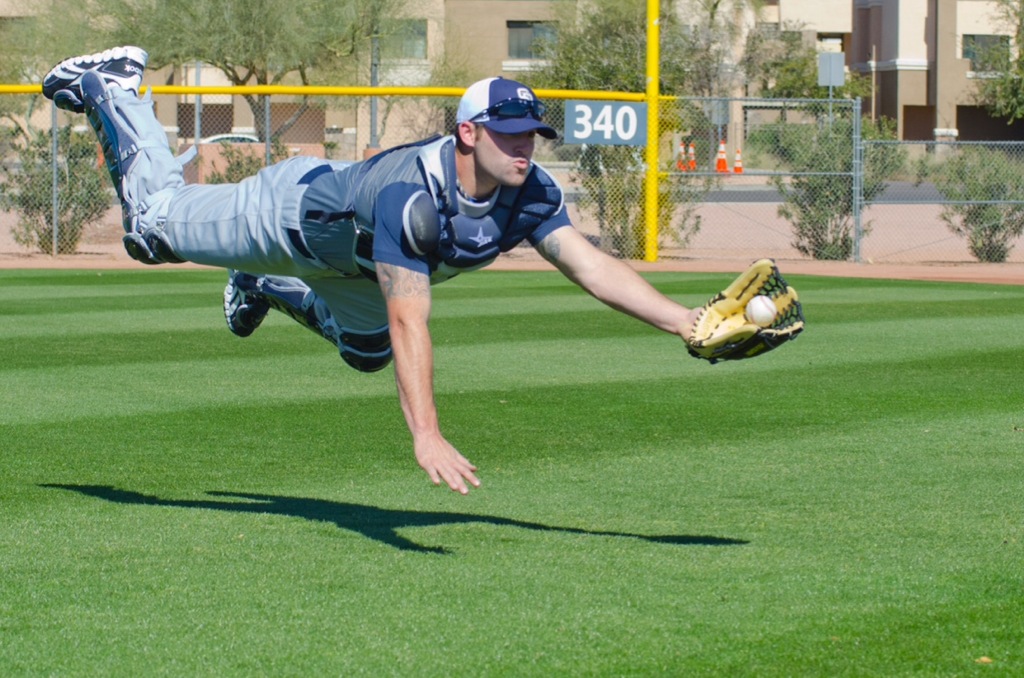 Padres prospect Cody Decker, in superhero pose (c/o Cody Decker)