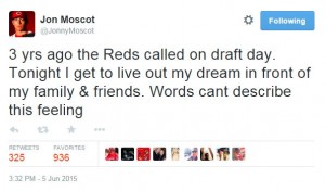 Jon Moscot's tweet about tonight's debut 