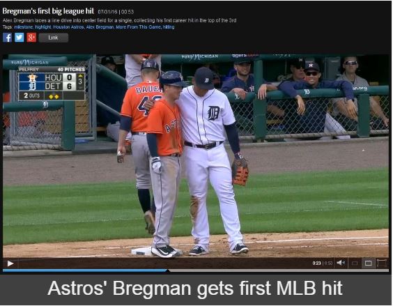 bregman first mlb hit 7-31-2016