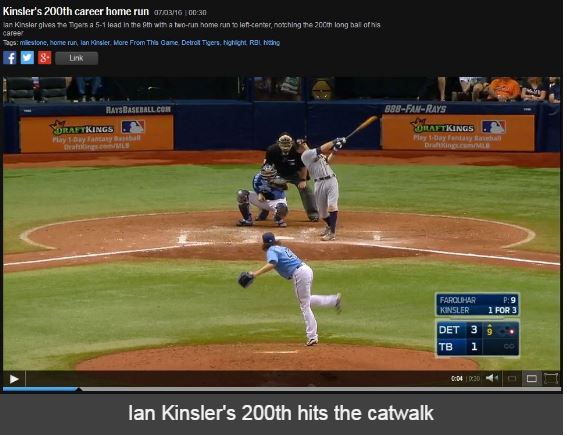 kinsler 200th hr 7-3-2016